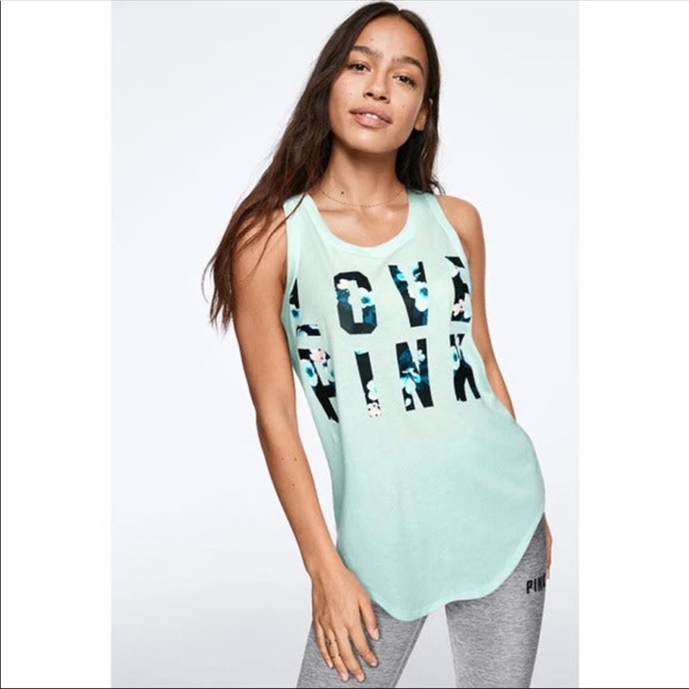 VS PINK Slit Back Muscle Tank